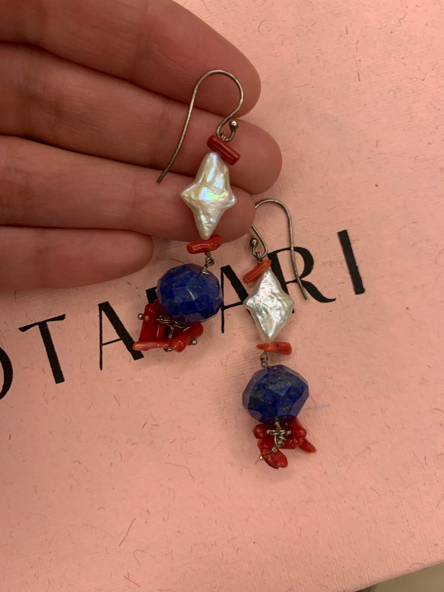 Rainbow Pearl Danglers