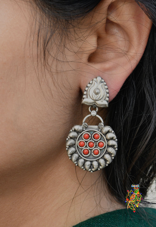 Coral Love Hibiscus Earrings