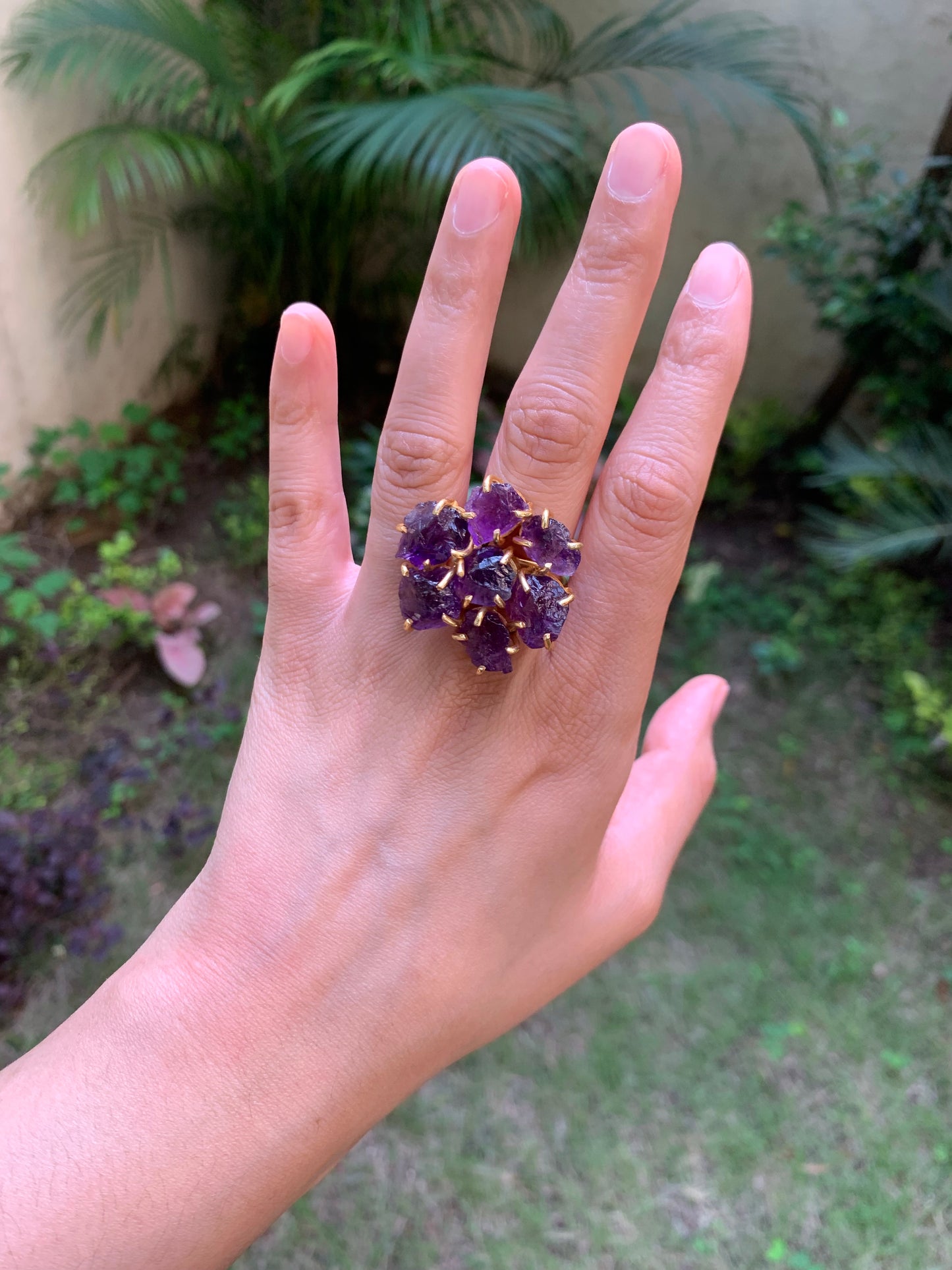 Amethyst Flower Ring