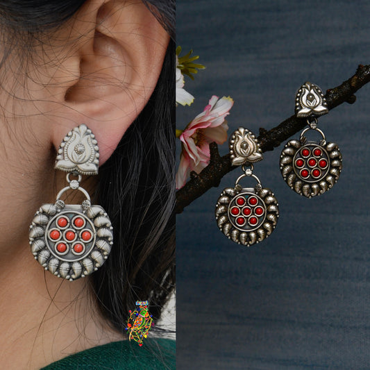 Coral Love Hibiscus Earrings