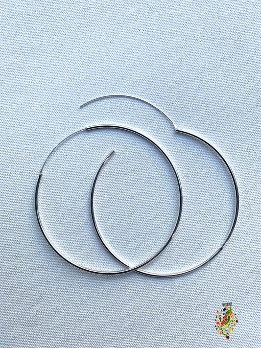 Oversized Silver Hoops