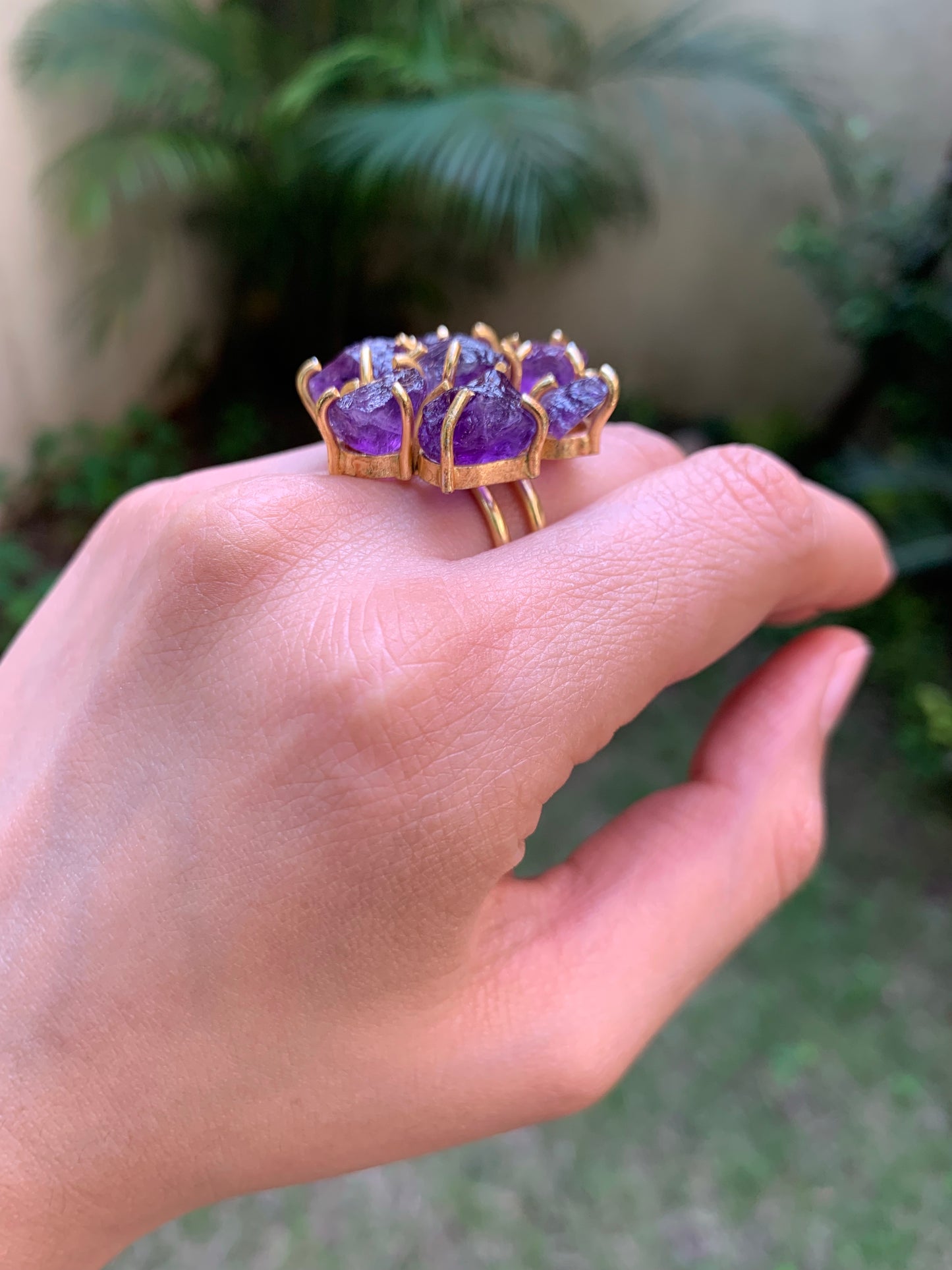 Amethyst Flower Ring