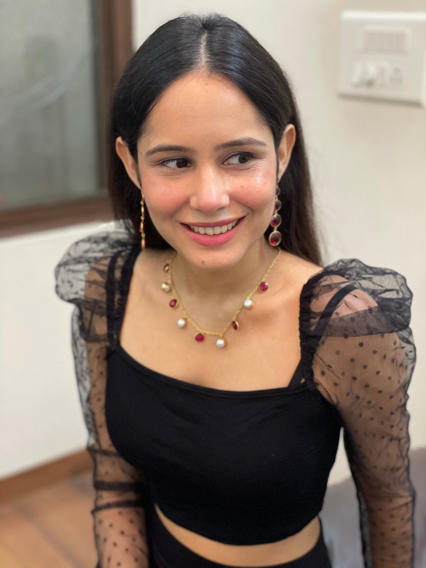 Sleek Ruby Necklace