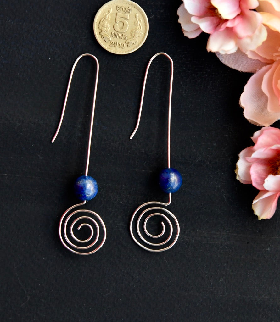 Lapis Spiral Earrings