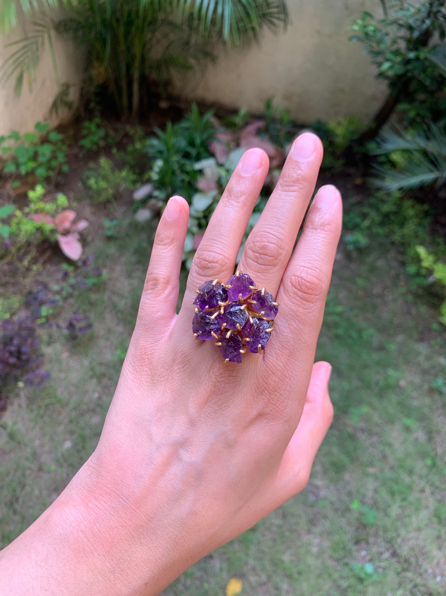 Amethyst Flower Ring