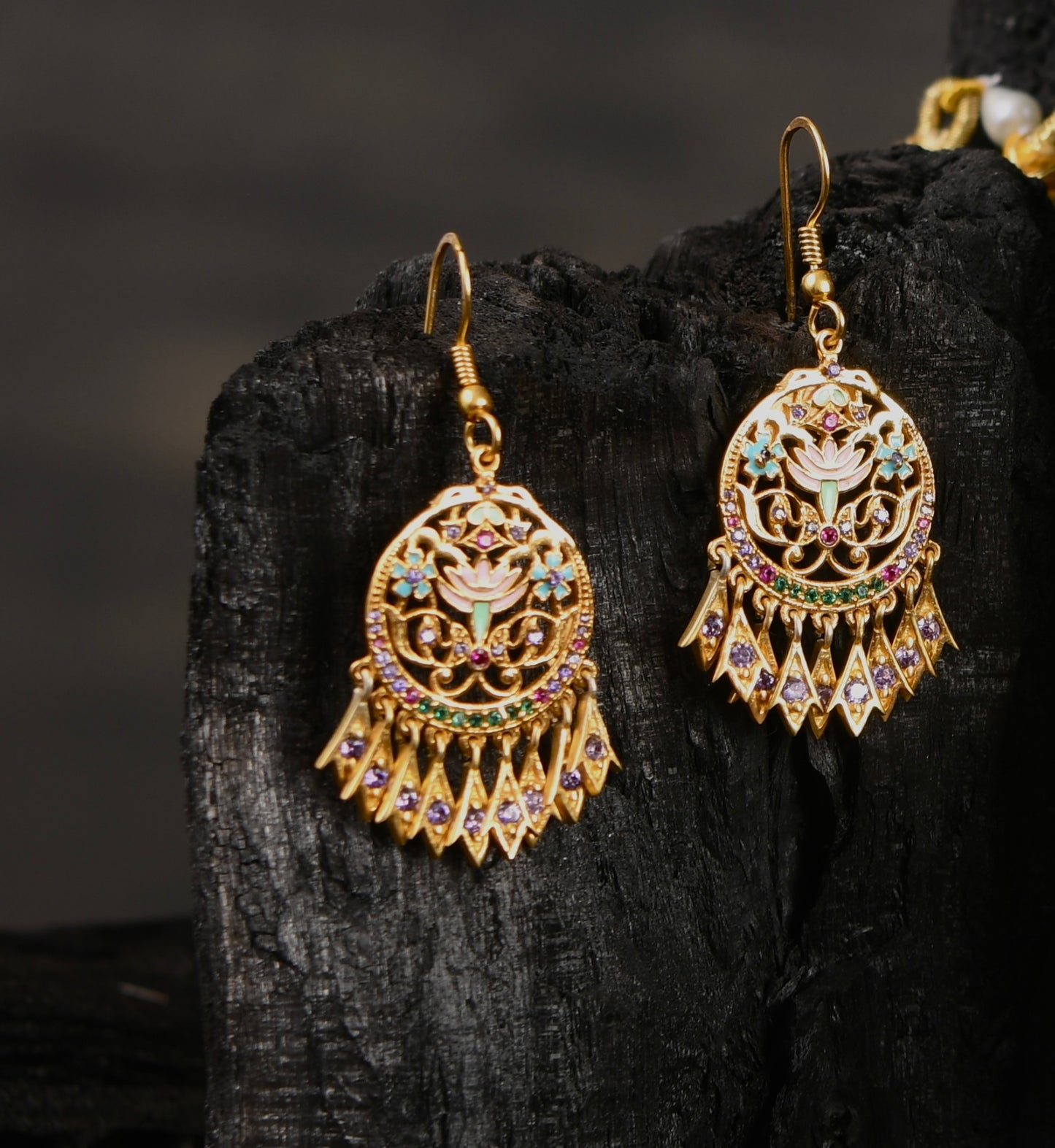 Mandakini Meenakari Delicate Earrings