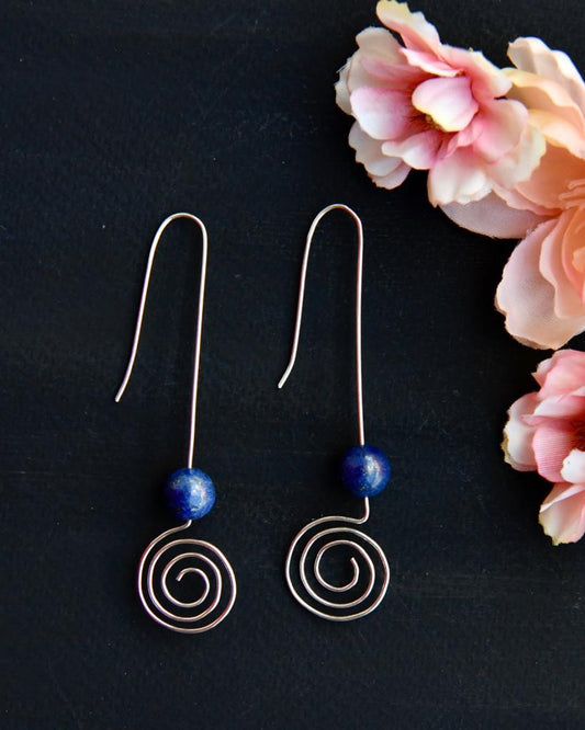 Lapis Spiral Earrings