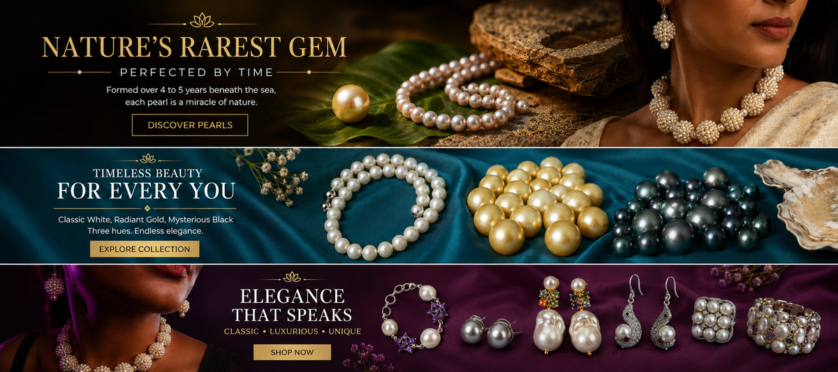 An infographic image showing different type of pearl jewellery by Totapari