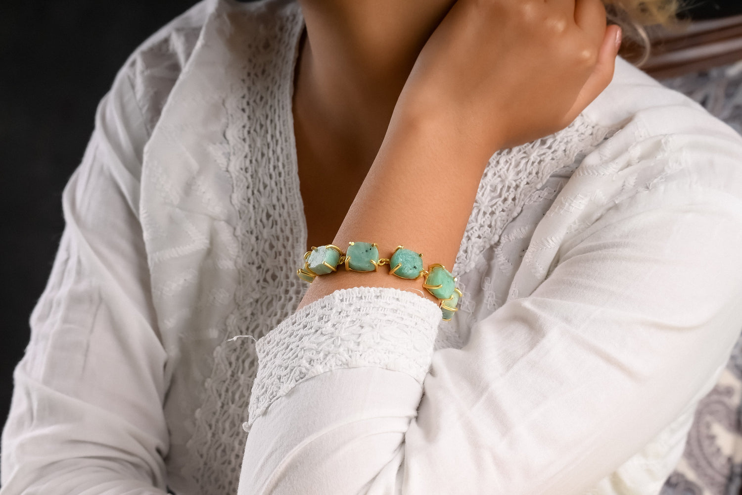 amazonite uncut bracelet Totapari jewellery