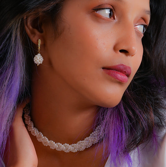 Jasmine Pearl Golden Earrings