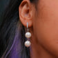 Snow White Zircon Pearl Earrings