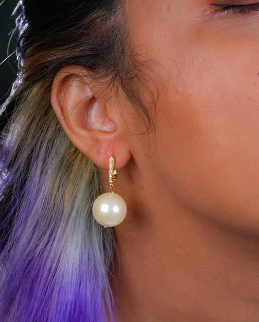 Golden Glow Pearl Earrings