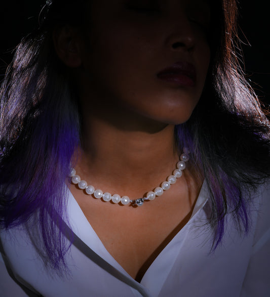 Ivory Faceted Pearls Necklace