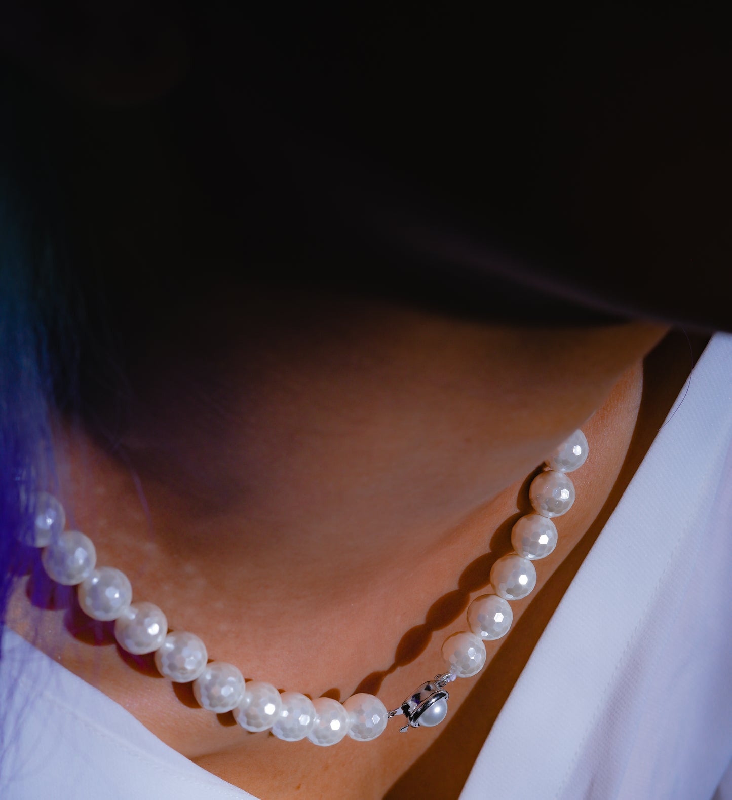 Ivory Faceted Pearls Necklace