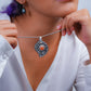 Silver Oak Leaf Pendant with Carnelian