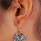 Silver Lace Green Earrings