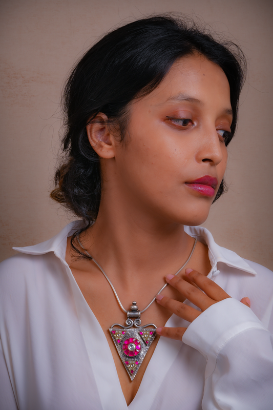 Anjali Silver Kundan Pendant
