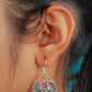 Silver Ruby Filigree Earrings