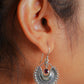 Silver Garnet Filigree Earrings
