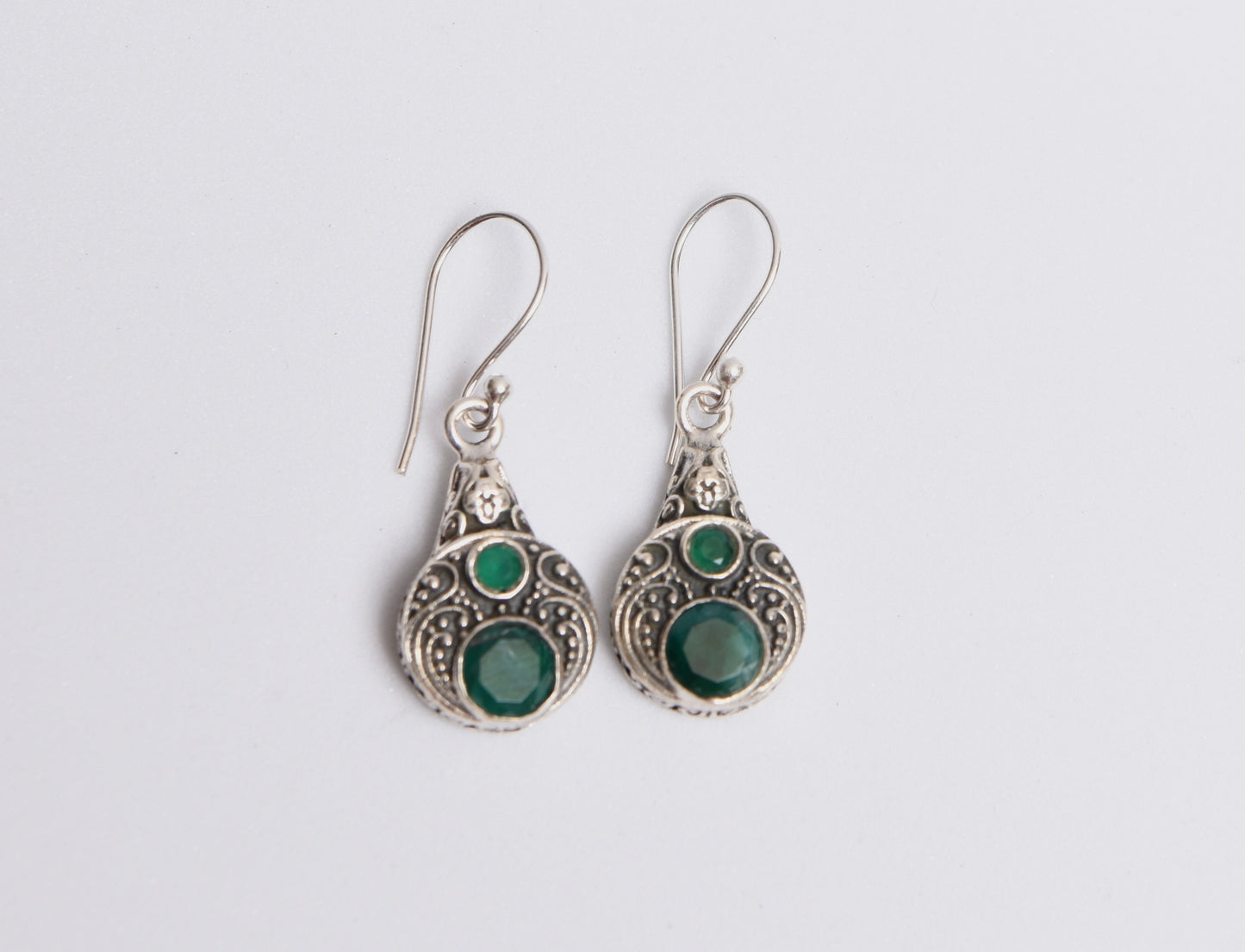 Emerald Concentric Circle Earrings