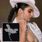 Emerald Elegance: Dragonfly Brooch Cum Pendant