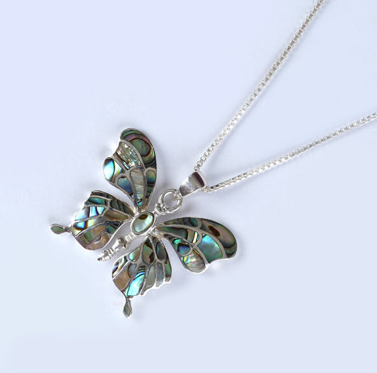 Tropical Blue Butterfly Pendant