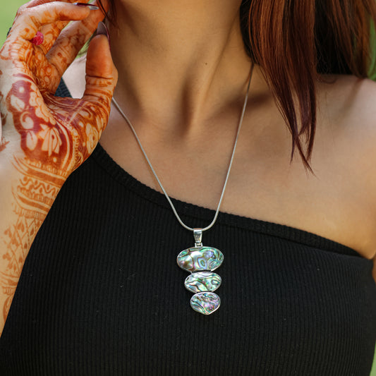 Lagoon Trinity Abalone And Silver Pendant