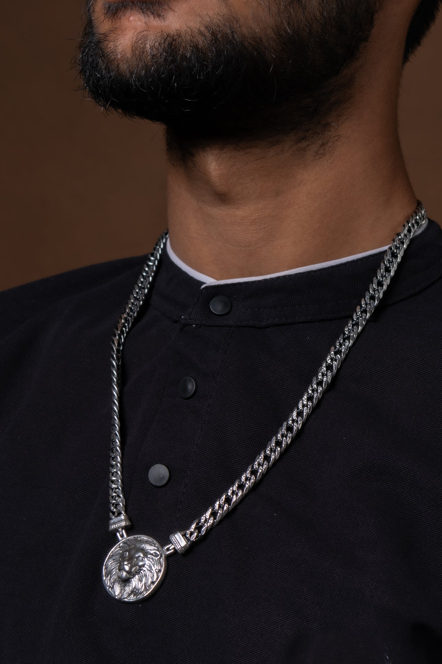 'The King' Silver Tiger Pendant Chain