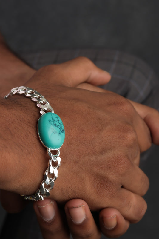 Salmaan Turquoise Silver Bracelet