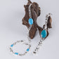 Triple Turquoise Silver Men Bracelet
