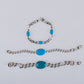 Triple Turquoise Silver Men Bracelet