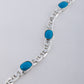Triple Turquoise Silver Men Bracelet