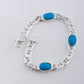 Triple Turquoise Silver Men Bracelet