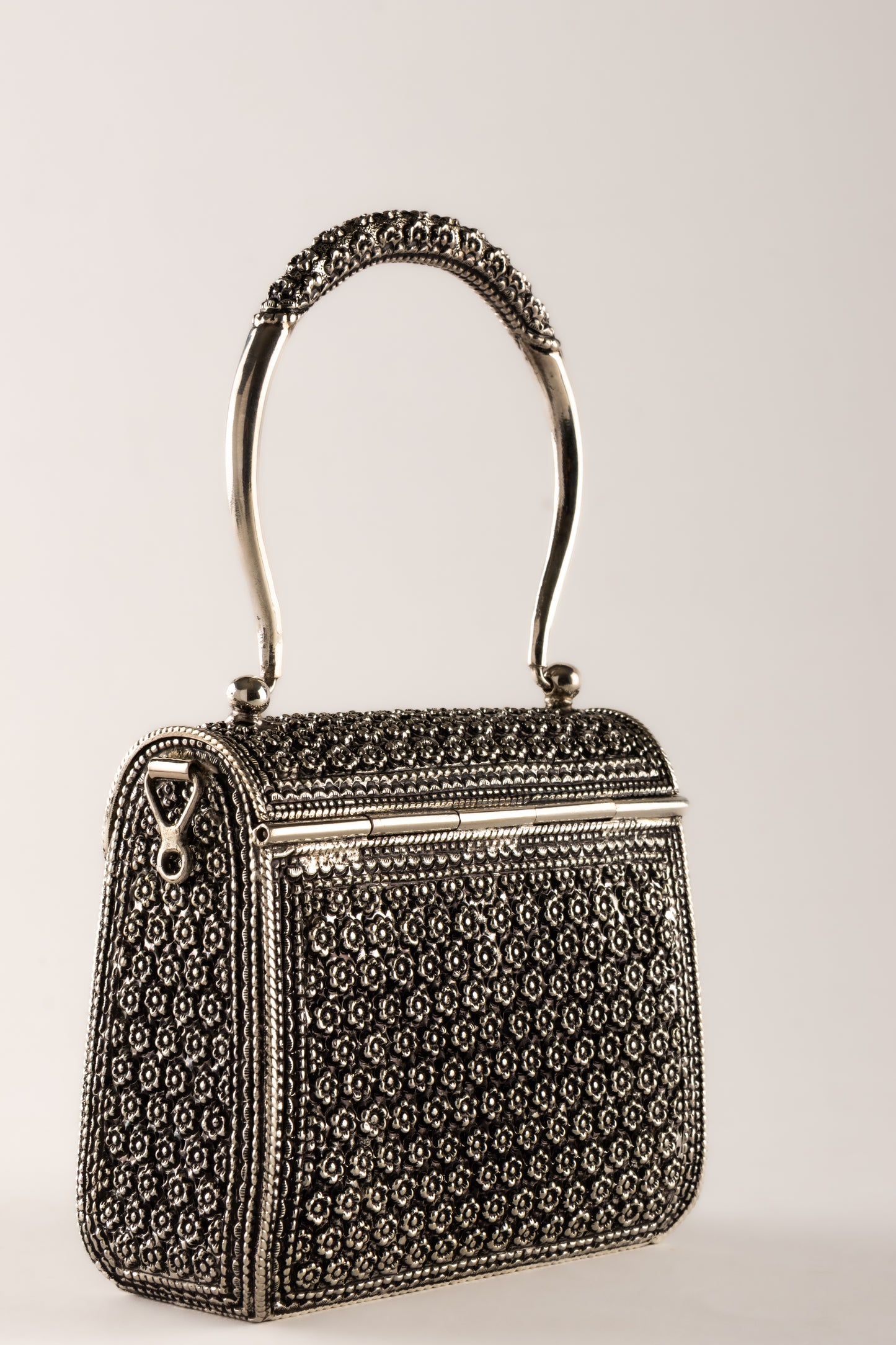 Silver Antique Clutch Bag