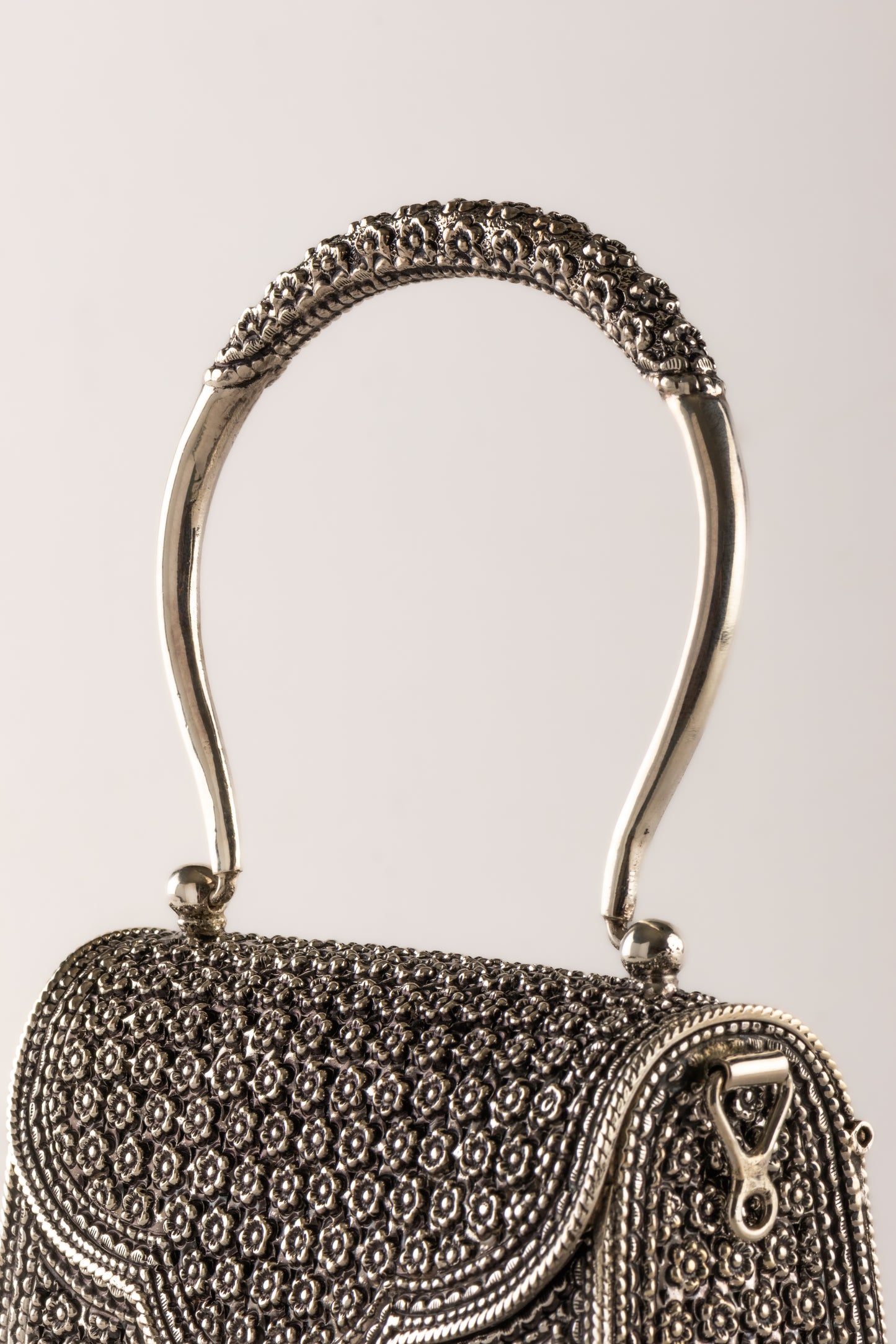 Silver Antique Clutch Bag