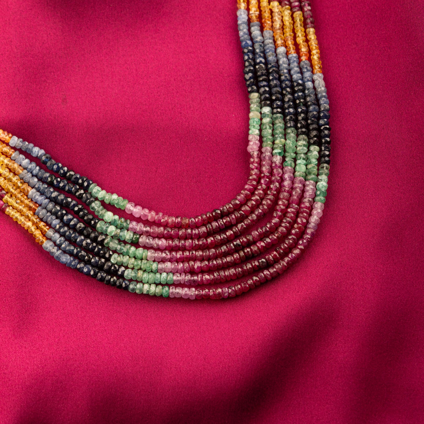 Multi Coloured Natural Gemstone Necklace