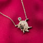 The Turtle Rider Silver and Cubic Zirconia Necklace