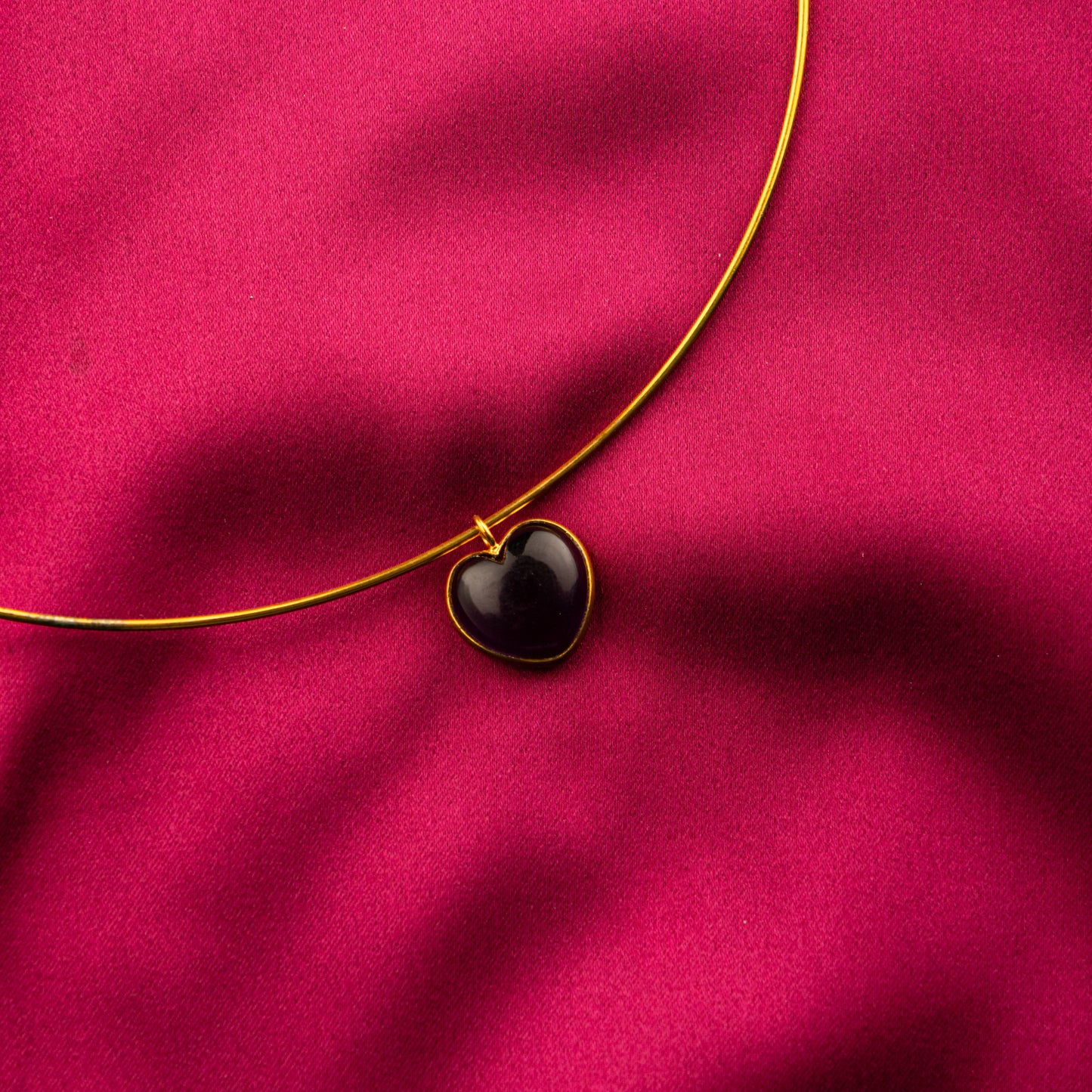 Amethyst Heart Gold Plated Silver Hasli
