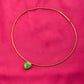 Green Onyx Heart Gold Plated Silver Hasli