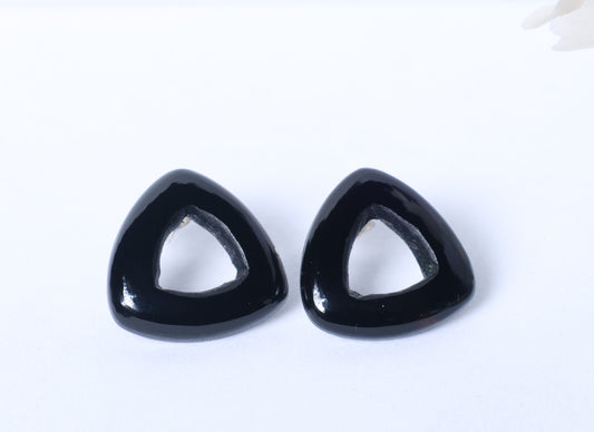 Black Onyx Triangle Studs