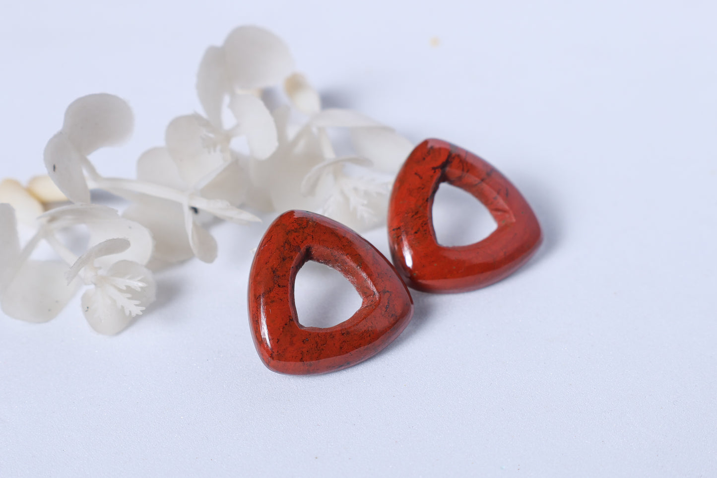 Red Jasper Triangle Studs