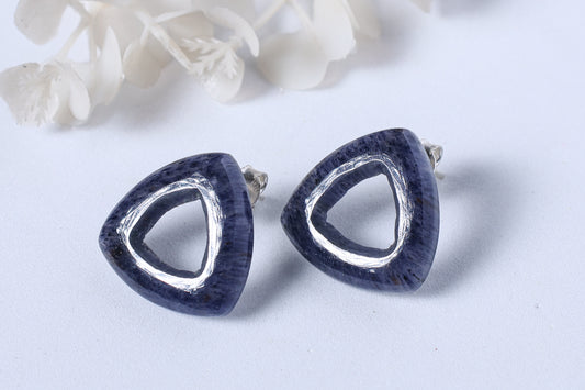 Lapis Lazuli Triangle Studs