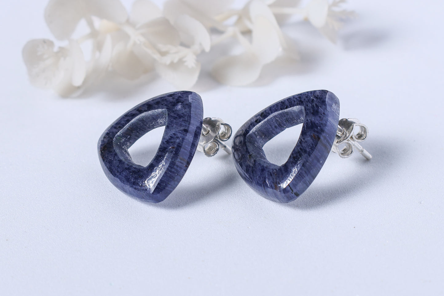 Lapis Lazuli Triangle Studs