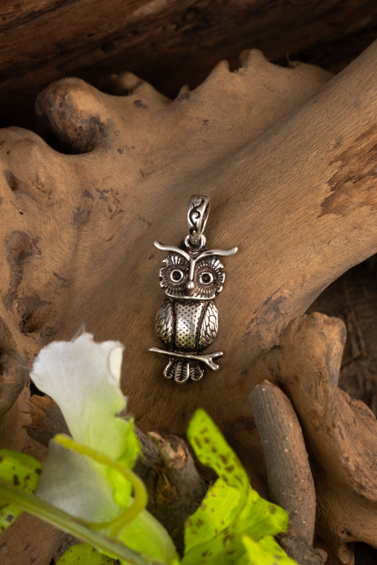 The Wisdom Owl Silver Pendant