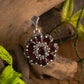 The Silver Garnet Flower Pendant