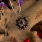 The Silver Garnet Flower Pendant