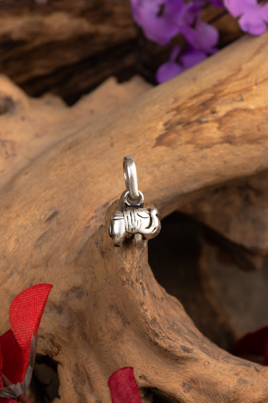 Cute Elephant Silver Pendant