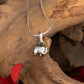 Cute Elephant Silver Pendant