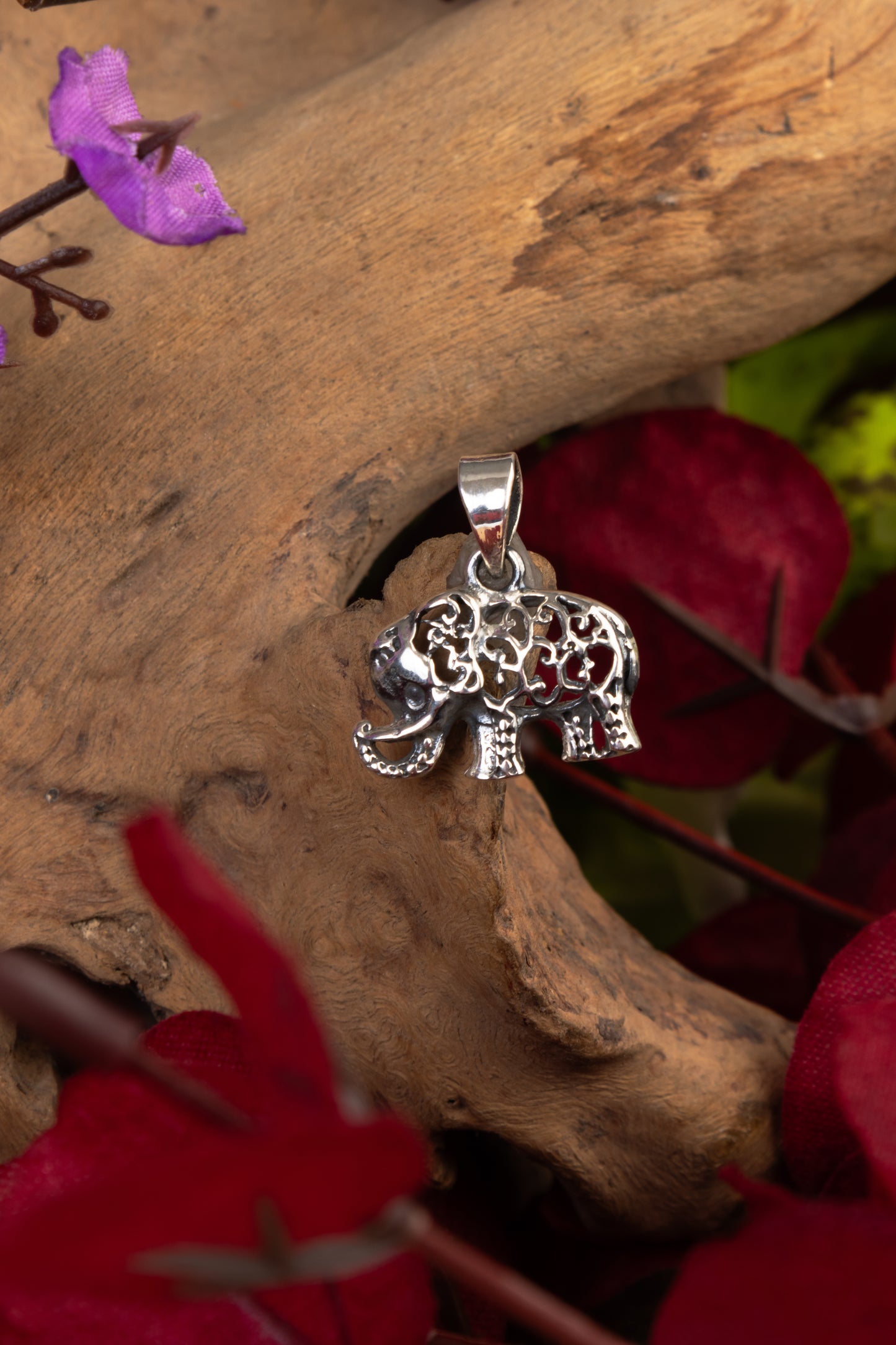 Baby Elephant Silver Pendant