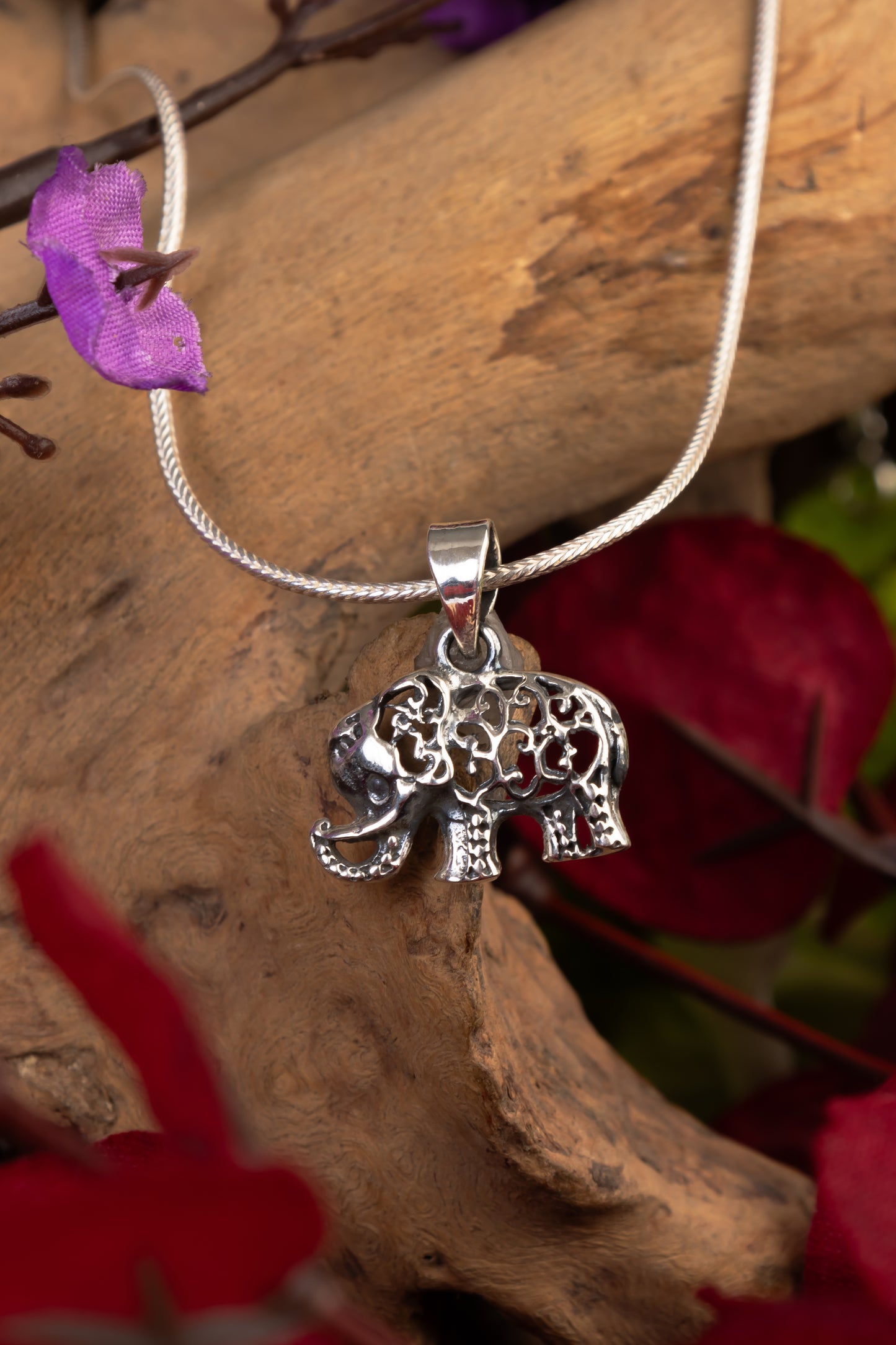 Baby Elephant Silver Pendant